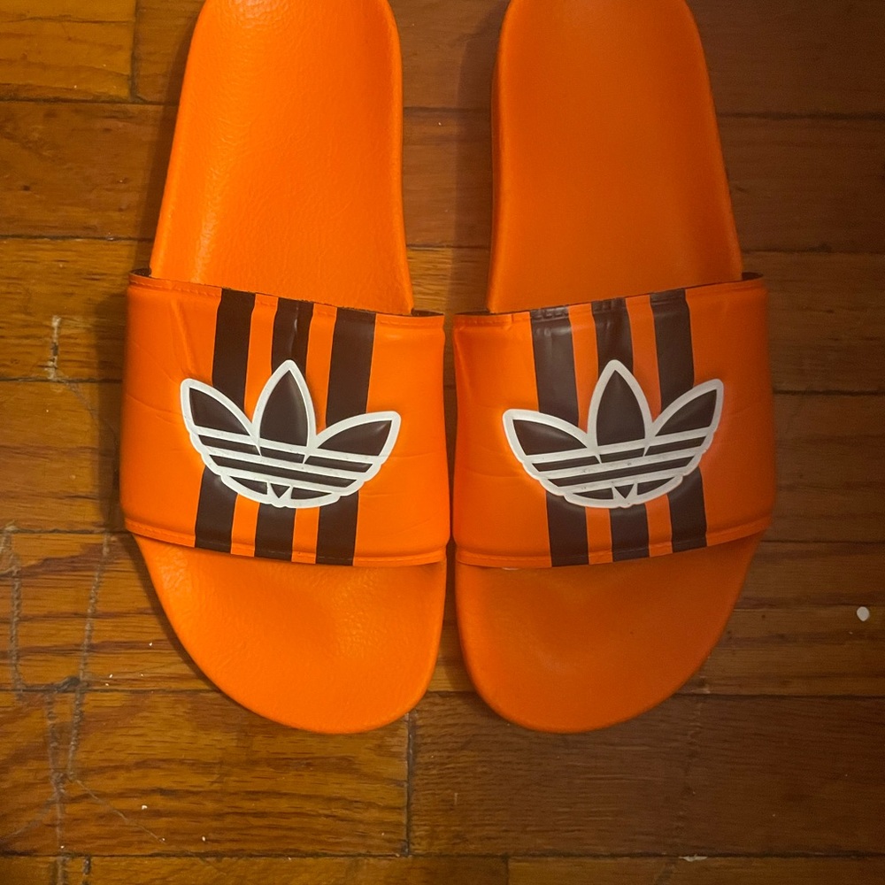 Adidas Vibrant Orange Slides